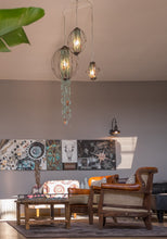 Load image into Gallery viewer, Wire Frame Tumbled Glass Pendant - Round