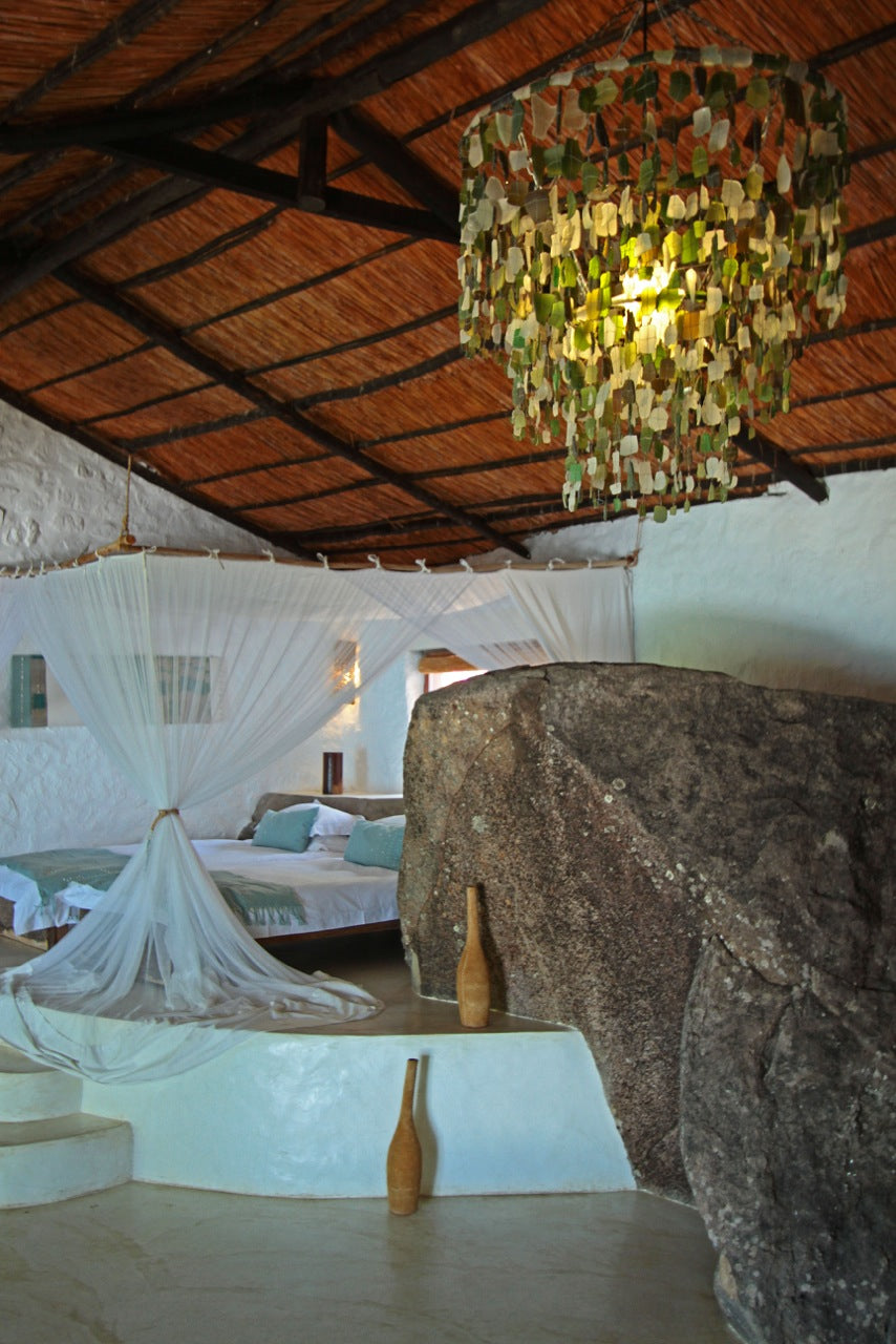 Tumbled Glass Chandelier - Medium